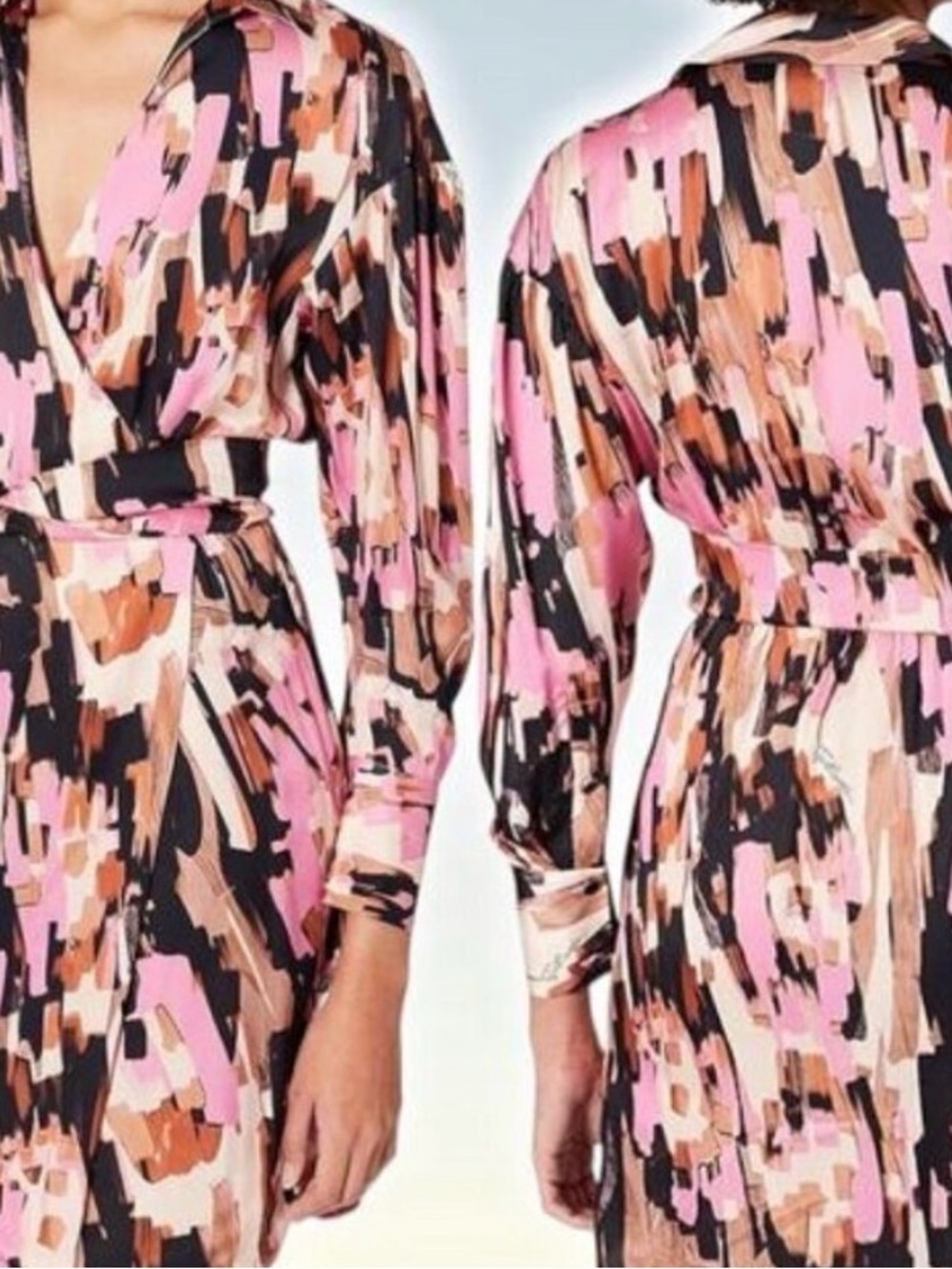Cavalli print  Wrap dress  in Pink Multi